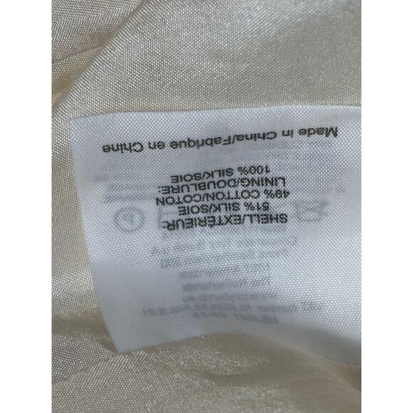 Tory Burch  Silk Sheath Dress Womens Sz 6 Ivory Blue Geometric Print Sleeveless - Picture 5 of 7